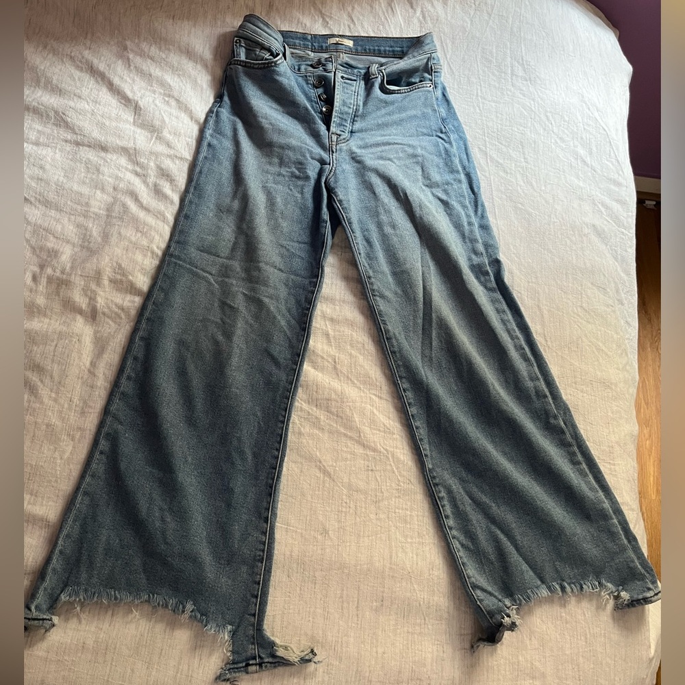 Light blue wide leg high waist jeans